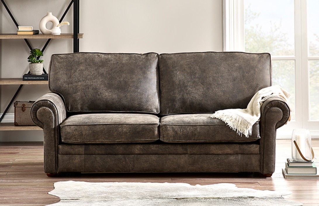 Leather sofa bed top