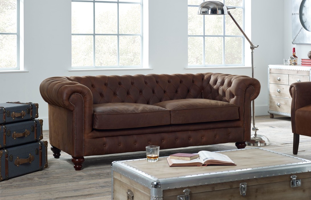 Brinson leather chesterfield sofa sale