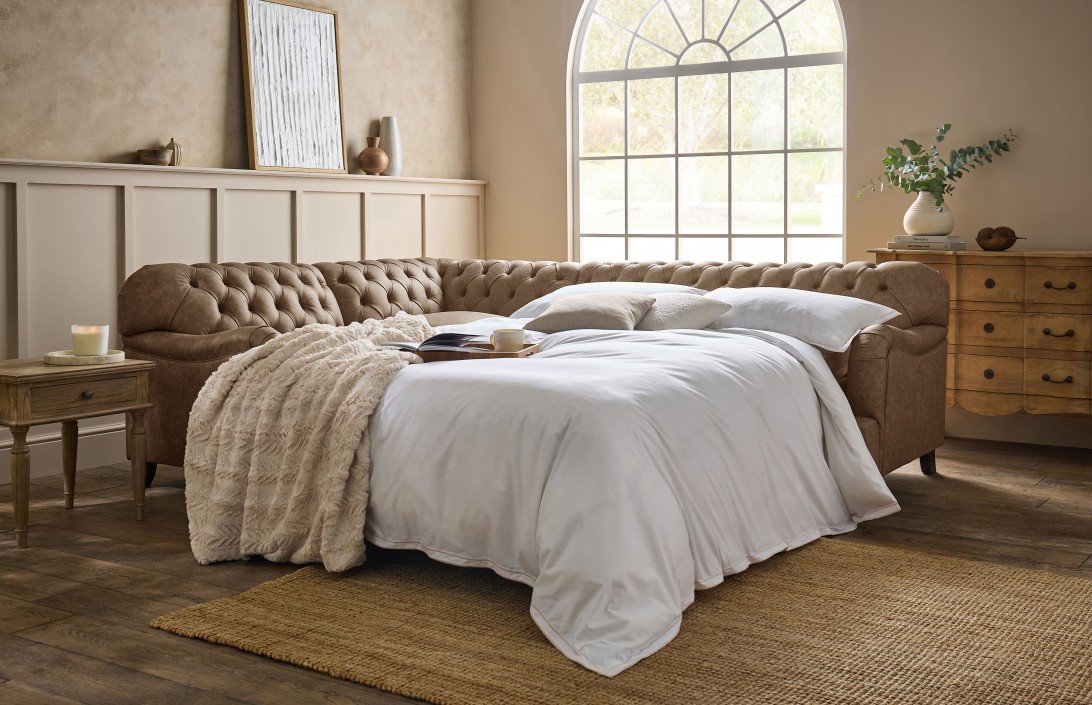 Harris Chesterfield Corner Sofa Bed | Traditional Sofa Beds UK