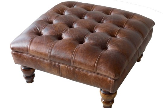 Balston Footstool Chesterfield Company, Leather Footstool